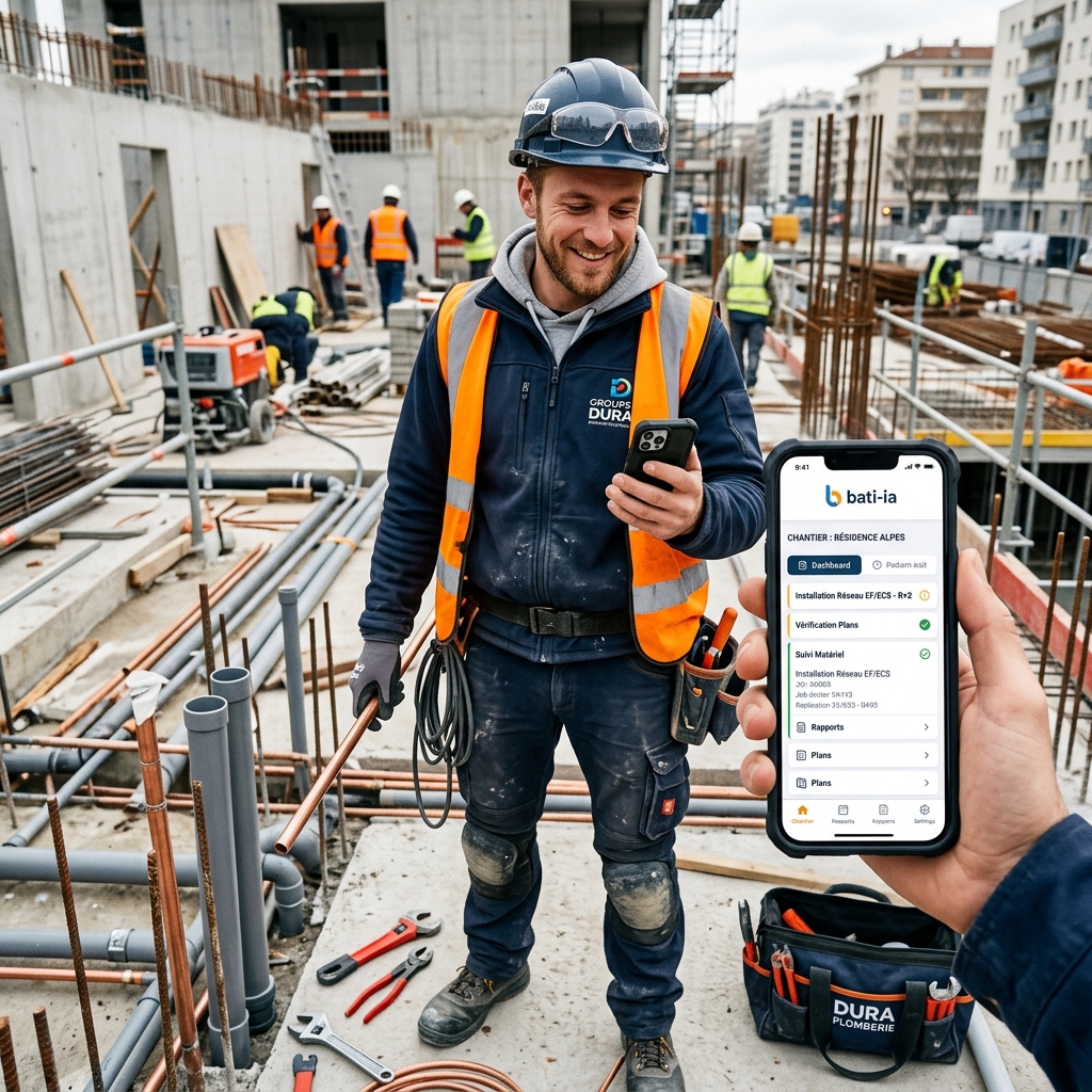 bati-ia.frr – Plombier utilisant l'appli mobile